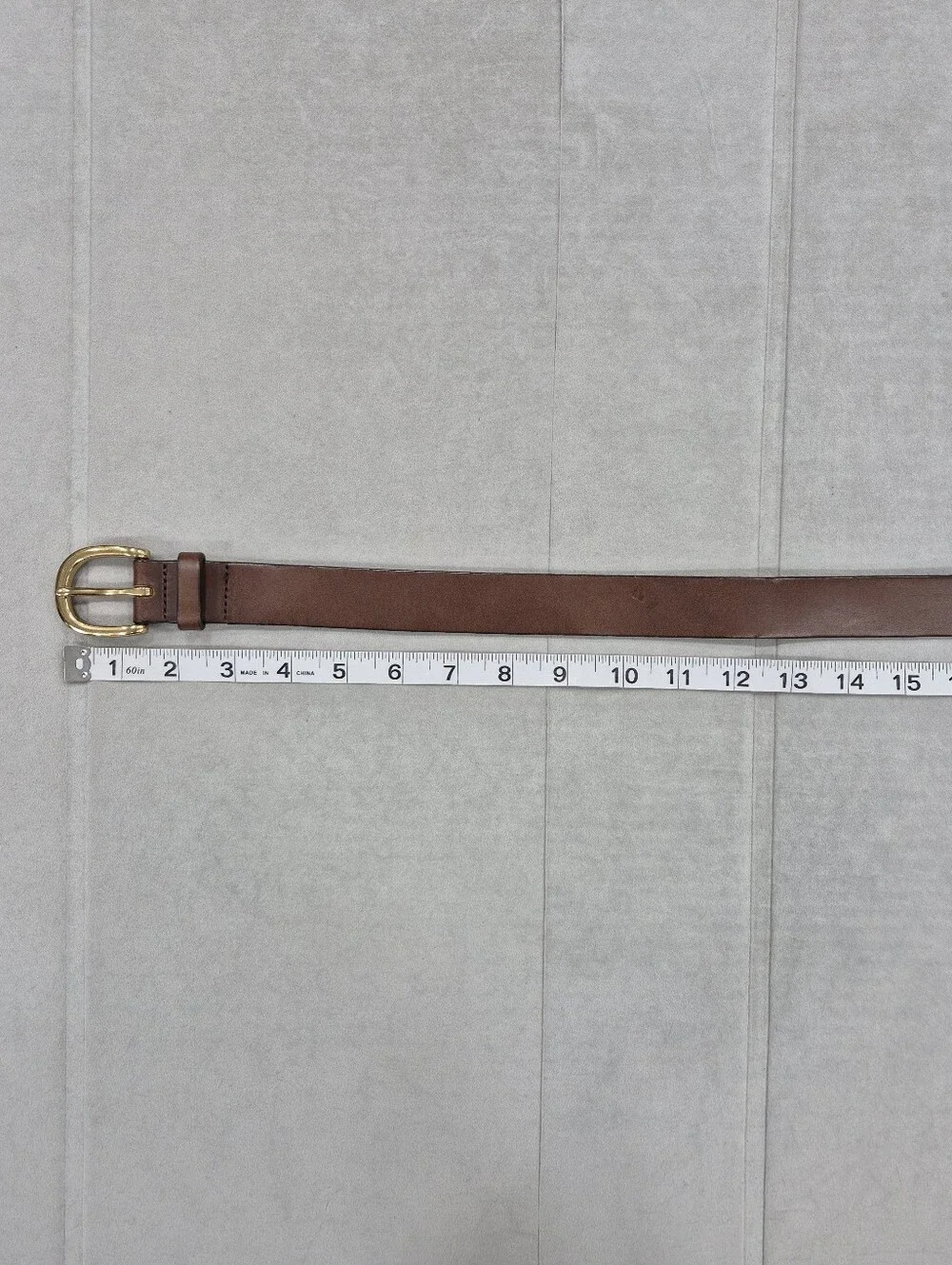 J Crew belt women's small brown Italian leather gold rounded buckle made in USA - Picture 9 of 14